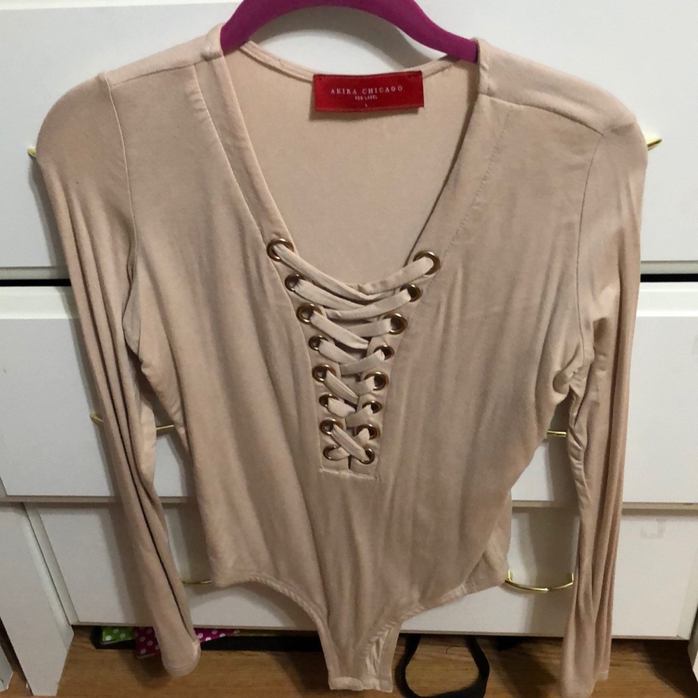 Akira blush long sleeve bodysuit